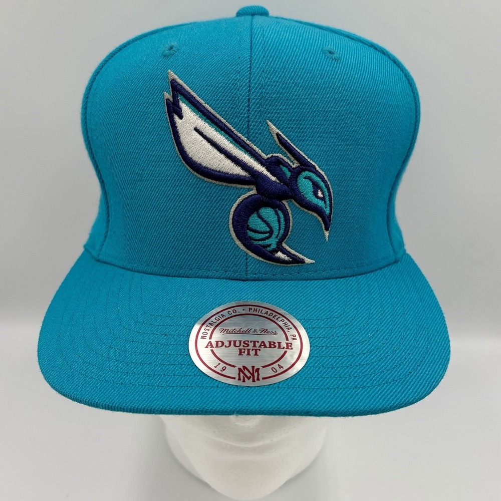 Mitchell & Ness NBA Charlotte Hornets Teal Adjustable Snapback Basketball NEW